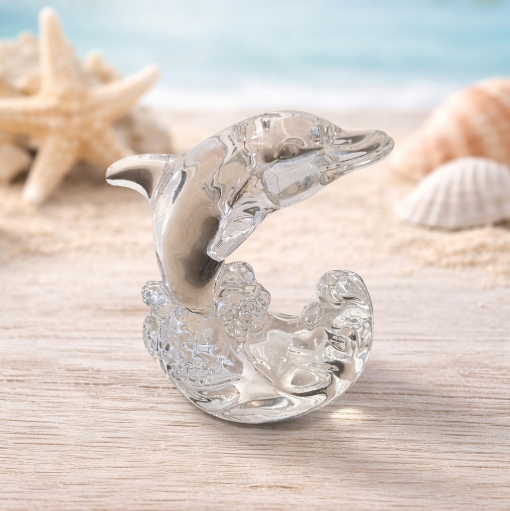 Princess House Crystal Treasures Clear Dolphin‎ Water Ocean Figurine
